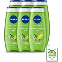 Nivea 6 x – Douchegel – Lemon & Oil – 250 ml - Grootverpakking - Vaatwasstrips - Douchegel Citroen - Huid Verzorging - Citroengeur - Natuurlijke Oliën - Mild Reinigen