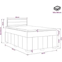 vidaXL Boxspringbed met matras, donkerbruin, 120 x 190 cm, met stoffen bekleding