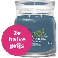 Yankee candle - Bayside Cedar Medium Geurkaars - 50 branduren - 2 lonten