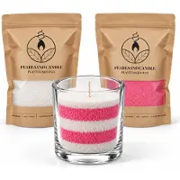 Ideas 4 Seasons Ideas4seasons Kaarsenzand in zak - wit / roze - set van 2x 400 gram - incl lonten - plantaardige wax
