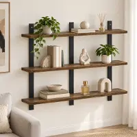 vidaXL Wandplank Gerookt eiken 79.5 x 13.5 x 58 cm Bewerkt hout