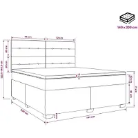 vidaXL Boxspringbed met matras Zwart 140 x 200 cm Fluweel