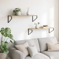 vidaXL Wandplanken 2 st Sonoma Eiken 60 x 16 x 15,5 cm