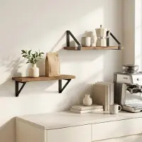 vidaXL Wandplanken 2 st Gerookt eiken 30 x 16 x 15,5 cm
