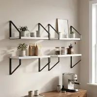 vidaXL Wandplanken 4 st Wit 30 x 16 x 15,5 cm