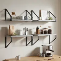 vidaXL Wandplanken 4 st Betongrijs 30 x 16 x 15,5 cm