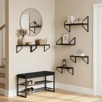 vidaXL Wandplanken 6 st Zwart eiken 40 x 16 x 15,5 cm
