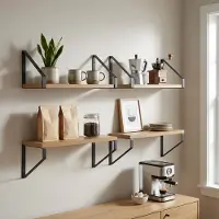 vidaXL Wandplanken 4 st Artisanaal eiken 40 x 16 x 15,5 cm