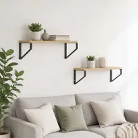 vidaXL Wandplanken 2 st Sonoma Eiken 50 x 16 x 15,5 cm