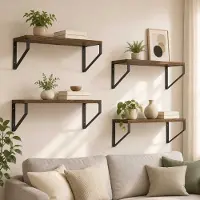vidaXL Wandplanken 4 st Gerookt eiken 50 x 16 x 15,5 cm