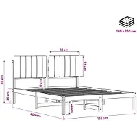 vidaXL Bedframe met gestoffeerd hoofdbord Donkerbruin en zwart