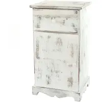 MCW Ladekast bijzettafel nachtkastje telefoontafel, 63x35x29cm, shabby look, vintage ~ wit