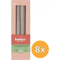 Bolsius 8x Gotische kaarsen 245/24 doos 4 Light Taupe (4 stuks)