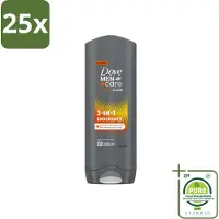 Dove 25 x Men+Care 3-in-1 Douchegel - Sport - 250 ml - Grootverpakking - Vaatwasstrips - Sportverzorging - Lichaamverzorging - Gezichtsverzorging - Haarverzorging - Sportdouchegel
