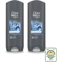 Dove 2 x Men+Care Douchegel - Cool Fresh - 250 ml - Wasstrips - Douchegel Voor Mannen - Hydraterend Douchegel - Douchegel Voor Droge Huid - Douchegel Voor Gezicht En Lichaam - Verfrissende Douchegel