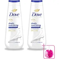 Dove 2 x Douchecrème - Deeply Nourishing - 600 ml - Bulkverpakking - Douchegel - Douchemop - Huidverzorging