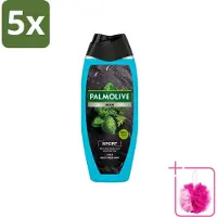 Palmolive 5 x Men - Sport 3-in-1 - Douchegel - Verfrissend & Verzorgend - 500 ml - Bulkverpakking - Douchegel - Douchemop - Sport
