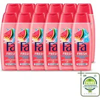 Fa 12 x – Douchegel – Watermelon Waves – 250 ml - Grootverpakking - Vaatwasstrips - Douchegel Tropisch - Douchegel Hydraterend - Douchegel Voor Huid - Tropische Geur - Douchegel Voor Dagelijks Gebruik