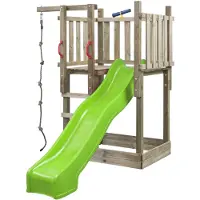Swingking Houten Speeltoren Mario met Glijbaan Appelgroen
