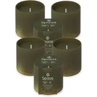 Spaas WinterGlow Geurkaars in glas – Set van 6 kaarsen – Den en eucalyptus – circa 35u – Snuggling Snow
