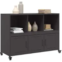 vidaXL Dressoir 100,5x39x72 cm staal zwart