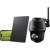 Reolink 4K 8MP WiFi-bewakingscamera voor buiten, met 5/2,4 GHz, batterij/zonnepaneel, kleurnachtzicht, detectie van personen, voertuigen en dieren, pan- en kantelfunctie, zwart