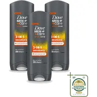 Dove 3 x Men+Care 3-in-1 Douchegel - Sport - 250 ml - Wasstrips - Douchegel Sport - Sport Verzorging - Mannelijke Verzorging - Lichaam En Gezicht Reinigen - Hydraat Huid