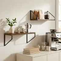 vidaXL Wandplanken 2 st Gerookt eiken 40 x 16 x 15,5 cm