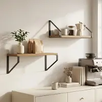 vidaXL Wandplanken 2 st Artisanaal eiken 40 x 16 x 15,5 cm