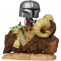 Funko POP! The Mandalorian Star Wars Mando Op Bantha Met Kind In Tas-figuur