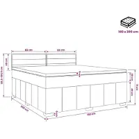 vidaXL Boxspringbed met matras, zwart, 160 x 200 cm, gestoffeerd
