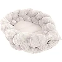 Meowbaby Babynest met Gevlochten Rand Ecru