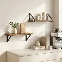 vidaXL Wandplanken 2 st Gerookt eiken 30 x 16 x 15,5 cm
