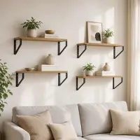 vidaXL Wandplanken 4 st Artisanaal eiken 50 x 16 x 15,5 cm