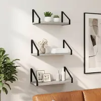 vidaXL Wandplanken 3 st Betongrijs 40 x 16 x 15,5 cm