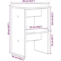 vidaXL Bijzetkast Zwart Ø40 x 50 cm Geconstrueerd hout