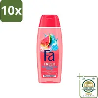 Fa 10 x – Douchegel – Watermelon Waves – 250 ml - Wasstrips - Douchegel - Tropische Geur - Hydraterende Douchegel - Douchegel Voor Huid - Douchegel Voor Exotische Geur