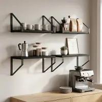 vidaXL Wandplanken 4 st Zwart eiken 30 x 16 x 15,5 cm