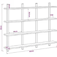 vidaXL Wandplank Gerookt eiken 102 x 13.5 x 80 cm Bewerkt hout