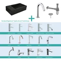 Wiesbaden Fonteinpack recto natuursteen links 40x22x10 cm chroom