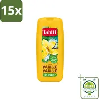 Tahiti 15 x – Douchegel – Vanille - 315 ml - Grootverpakking - Vaatwasstrips - Douchegel - Vanille - Huidverzorging - Sheabutter - Amandelolie