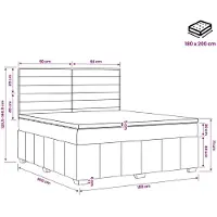 vidaXL Boxspringbed met matras Donkergrijs 180 x 200 cm Stof