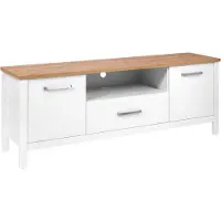 Furnilux Lowboard sicilia 1s2t – wit tv-meubel met eiken blad, 173 cm