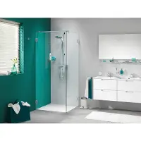 Sealskin Get Wet by Sealskin I AM Draaideur met zijwand 980x980mm, Roestvrij staal, 8mm helder glas + antikalk
