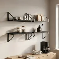 vidaXL Wandplanken 4 st Zwart eiken 40 x 16 x 15,5 cm