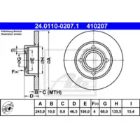 Ate 24.0110-0207.1 Remschijf