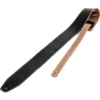Fazley LETA SGSTN-BLK gitaarband dun leder zwart