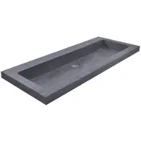 Wiesbaden Raw wastafel enkel met 2 kraangaten 100x46x5 cm hardsteen gezoet