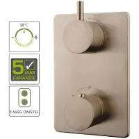 Boss & Wessing Bws afbouwdeel round 2-weg rvs tbv thermostatisch inbouwdeel uni