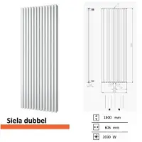 Boss & Wessing Handdoekradiator bws siela dubbel 1800x606 mm